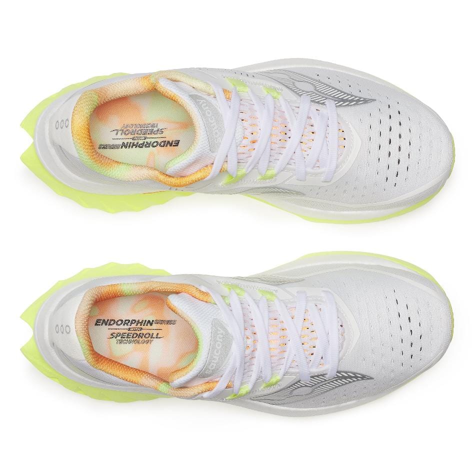 Saucony Women's Endorphin Speed 4 Running Shoes in White/Sunny SS25 - Image 4